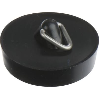 Sort gummiprop til håndvask med en diameter på 40,5 mm og en metalring til ophængning.