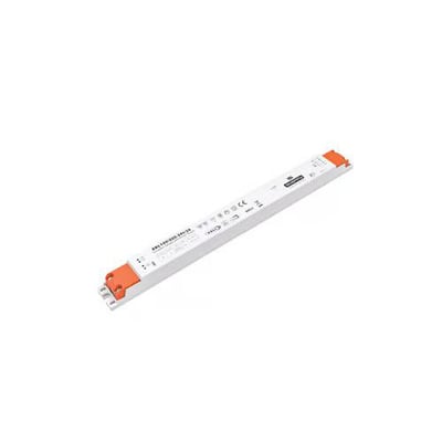 Develtron 24V LED driver 150W, model SDL150-24VF Snappy Long Slim DALI, med orange terminaler.