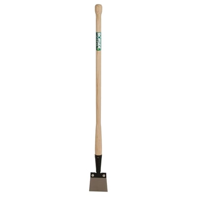 Ironside barkspade med askeskaft på 1150 mm og bred, mørk stålklinge, vist samlet forfra.