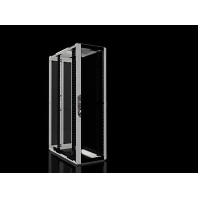 Rittal VX IT netværks-/serverskab i standardmodel, 600x2000x1200 mm, med ventileret dør foran og bagpå.