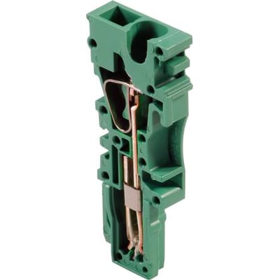 Weidmüller ZP 2.5/1AN GN stik i grøn Wemid, med fjederterminaler til 0.13-4 mm² ledninger.