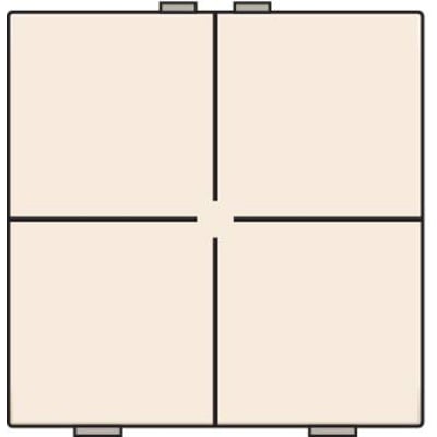 Niko 4-tryks kontakt i cream fra NHC, vist forfra med fire tangenter og monteringsklemmer i toppen og bunden.