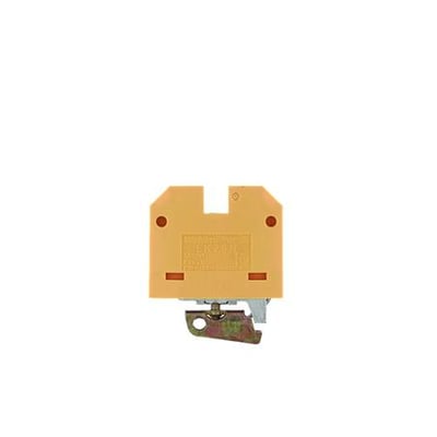 Weidmüller Jordklemme EK2,5 N i beige plast med monteringsbeslag i metal, 2,5 mm² ledningstilslutning.