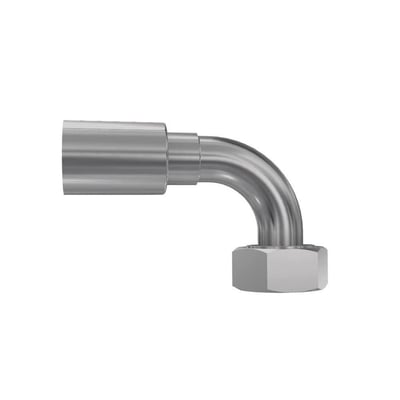 Parker 1CF48 hydraulikfitting i stål med 90° bøjning, slangeindstik og M18 x 1,5-tilslutning.