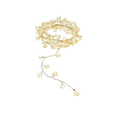 Konstsmide lyskæde med 90 varmhvide LED-stjerner og en klar ledning, perfekt til indendørs hyggelig belysning.