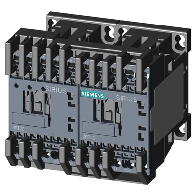 Siemens 3RA2317-8XE30-2BB4 motorstarter, en reversibel kontaktorkombination med fjederklemmer og Sirius mærkning.