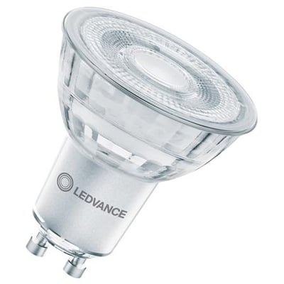 Ledvance LED PAR16 GLOWdim lyskilde med GU10 sokkel, 4,5W, 36° spredningsvinkel og en klar glasoverflade med synlige LED dioder.