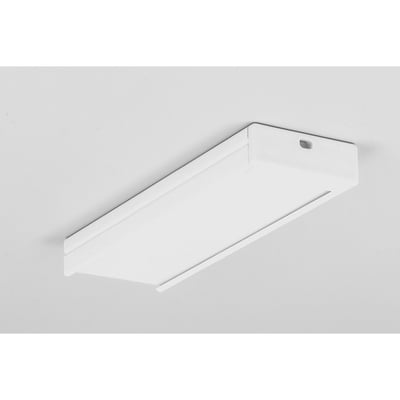 Topmet Aluprofil WIDE24 G/W, fuldt monteret hvidlakeret LED skinne til påbygning på en lys baggrund.