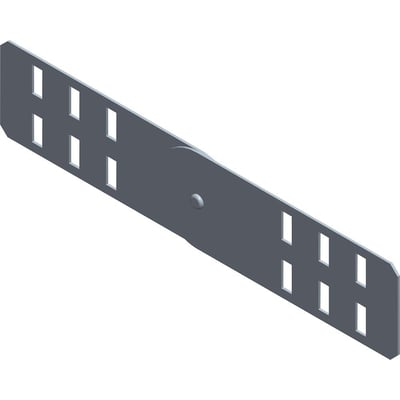 Lauritz Knudsen justerbart samlebeslag med Zinc+ finish og 60 mm højde, set fra en vinkel på hvid baggrund.