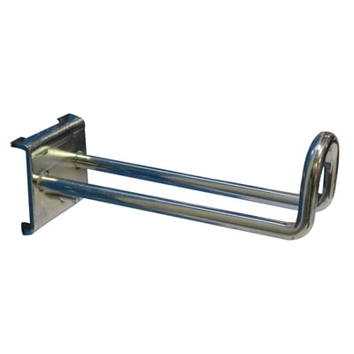 Maskinfabrikken Universal dobbelt krog 150mm med lukket snude i 6mm stål, perfekt til hulplader med firkantede huller.