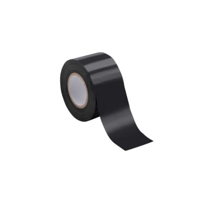 NMC Insul-Tape PVC isoleringstape i sort, 38 mm bred og 25 meter lang, præsenteret på hvid baggrund.
