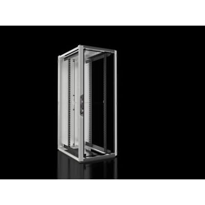Rittal VX IT standard serverskab 800x2000x1000 mm med 42U, alu-glasdør foran og stålpladedør bagpå.