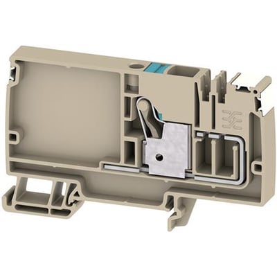 Weidmüller potentiel distributions klemme AAP12 10 LO DL BL, med PUSH IN teknologi og TS 35 skinne montering.