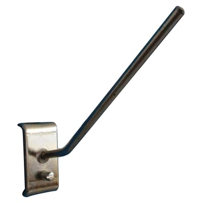 Maskinfabrikken Universal værktøjskrog med 100mm længde og Ø4mm krogdiameter, fremstillet i metal med en skrue til fastgørelse.