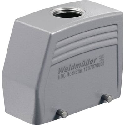 Weidmüller HDC Industristik kabelhus i størrelse 6 med PG21 top og prægningen 'HDC RockStar 1787070000'.