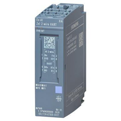 Siemens SIMATIC ET 200SP HA analog ex-i HART input module med 2 analoge indgange, produktnummer 7889245788.