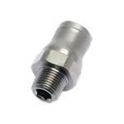 Parker Legris enkelt union KRG 3675 med Ø8 mm rør tilslutning og 1/8" BSPT gevind, lavet af forniklet messing.