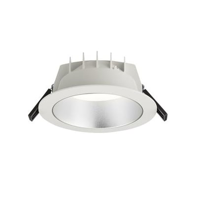 Inverso G2 downlight, 20W, Ø195mm, hvid med sølv reflektor. Perfekt til effektiv belysning.