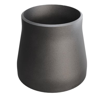 Koncentrisk reduktion i P235GH stål med dimensioner 114,3/3,6 x 88,9/3,2 mm, fremstillet efter DIN 2616/EN 10253-2.