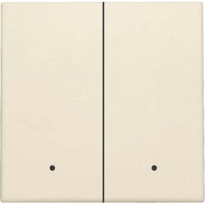 Niko tangent til smart 2-tryk i cream farve med integreret linse til lys eller indikator, set forfra på hvid baggrund.