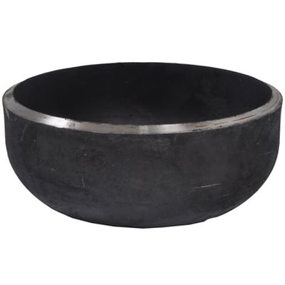 Indura svejse-slutmuffe på 114,3 x 4,0 mm med rund, kuppelformet afslutning og synlig metalrand.