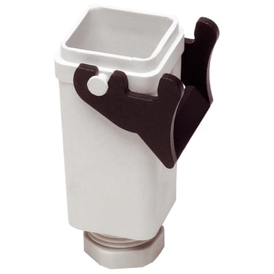 Procon multistik koblingshus A3/A4/A5 af hvidt kunststof med mørkebrune klemmer og M20 forskruning i bunden.