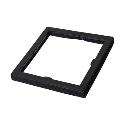 Grabo High Flow skumring til sugesål, 40x40 cm, sort, vist fra siden på hvid baggrund.