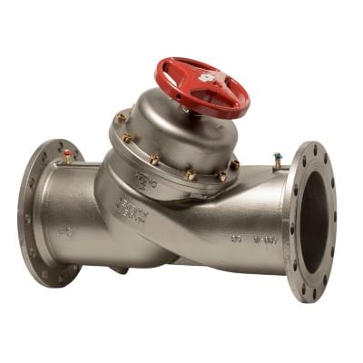 IMI TA STAF-SG strengreguleringsventil med PN16 flanger DN300 og rød betjeningshjul, klar til installation i varme- og køleanlæg.