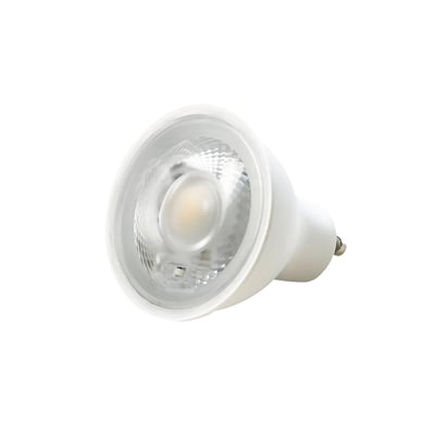 Scan Products LED CCT GU10 spot, 4.8W, vist fra siden, med hvid sokkel og justerbar lysfarve.