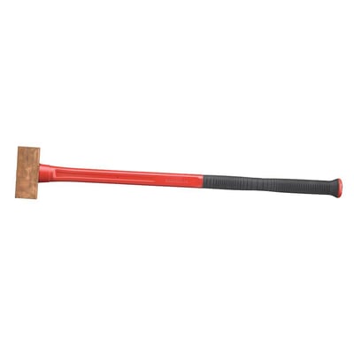 Sidevisning af Hultafors kobberhammer CU 4000, 4000g, med fuld længde af hammerhoved og glasfiberskaft.