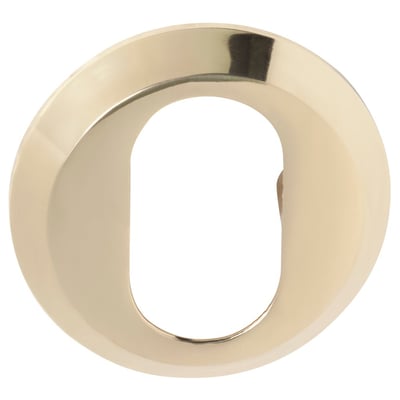 Assa Abloy cylinderring i messing, model 405.236-8, med rund yderside og en aflang åbning.