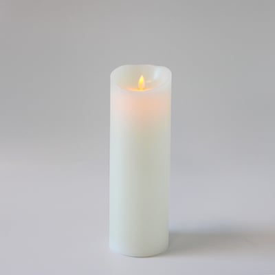 Hvidt LED XL Bloklys fra LEDlife på 30 cm, isoleret på en ren hvid baggrund med blød lysudsendelse.