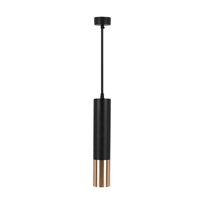 Sort og guld hængende pendel fra V-Tac Pro serien, cylinderformet med gylden bund og sort lampeophæng.