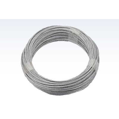 Roliba stålwire i rustfri A4, 3 mm og 7x19-konstruktion, ligger oprullet i en tæt ring.