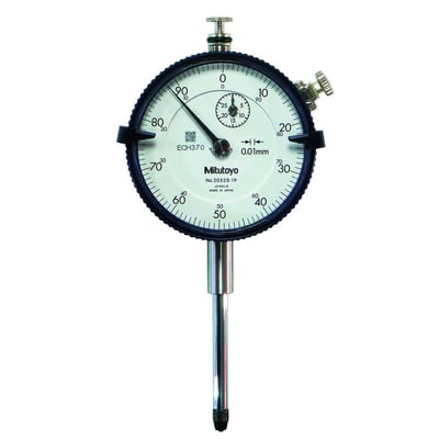 Mitutoyo 2052A-19 måleur med 0,01 mm graduering og 20 mm slaglængde. Yderring Ø57 mm, fremstillet i Japan.