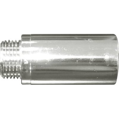 Kromfarvet haneforlænger med synligt udvendigt gevind, 1/2 tomme og 30 mm lang.