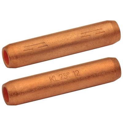 Klauke pressemuffer til 50 mm2 kobberkabler, langsgående forseglet med blank overflade.