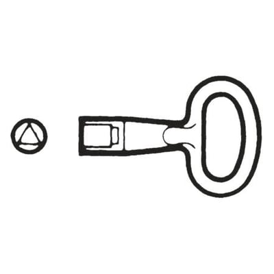 Schneider Electric 8mm 3-kant nøgle i stål med et rundt håndtag og en firkantet spids.