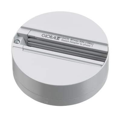 Nordic Aluminium Global 3F loftroset GA70-1 i grå plast, rund med langsgående skinneåbning og synlig skrue.