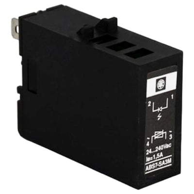 Schneider Electric solid state relæ 24VDC med type 2 input, mærket AB57-SA3M, til 24-240Vac og 1,5A.