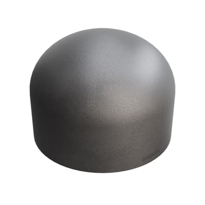 Indura endebund i P265GH stål med mål 48,3 x 4 mm og 38 mm højde, præget med Indura logo på hvid baggrund.