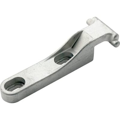 Cubic 200 hængsel med 120 graders åbningsvinkel, fremstillet i aluminium med skruehuller og inkluderet skive.