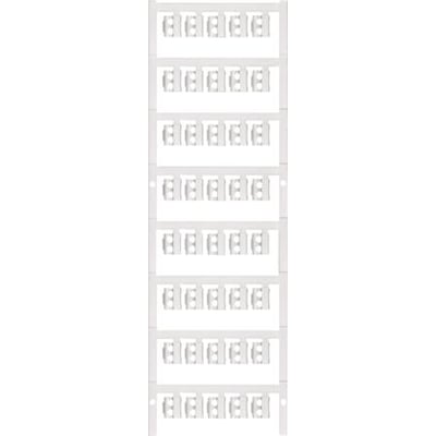 Weidmüller SFC 1/12 MC ledningsmærker i hvid, præsenteret på en MultiCard ramme for nem påføring.