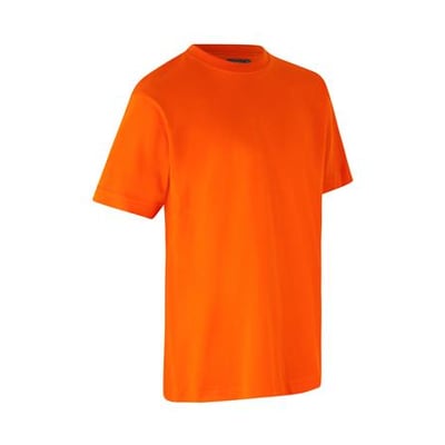 ID Identity T-shirt til børn i str. 12/14 år i klar orange farve, klassisk design med rund hals, vist på hvid baggrund.