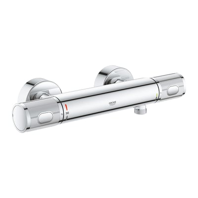 GROHE Grohtherm 1000 Performance termostatisk brusearmatur i blank krom med to riflede greb.