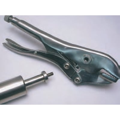 Rustfri holdetang, 125 mm, med buede kæber fra STERITOOL Critical serien, fremstillet i rustfrit stål.
