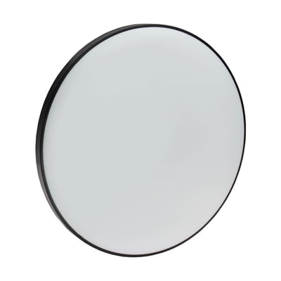 SpectrumLED rund LED-loftslampe på 40 W med hvid lysflade og sort kant, Ø48,5 cm og IP54.
