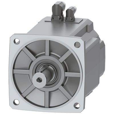 Siemens SIMOTICS S-1FK2 CT servomotor med 40 Nm moment, IP65 og 38x80 mm aksel. Synlige tilslutningsstik på toppen.