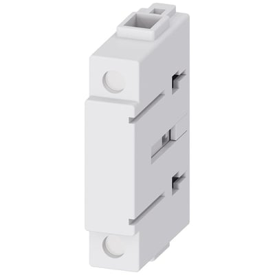 Siemens N-klemme 3LD9 til 3LD3 afbryder, hvid plastkomponent med firkantede tilslutningshuller og monteringsdetaljer.