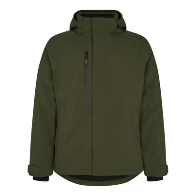 Grøn Engel jakke, model 1374-606, i størrelse XL med hætte og lynlåsdetaljer.
